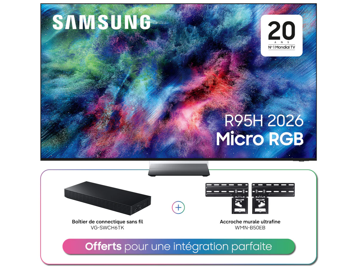 SAMSUNG TMR85R95H + BOITIER SANS FIL + FIXATION MURALE